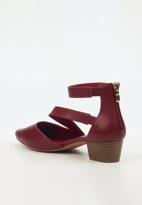 Butterfly Feet Women's Sling 9 Block Heel Red