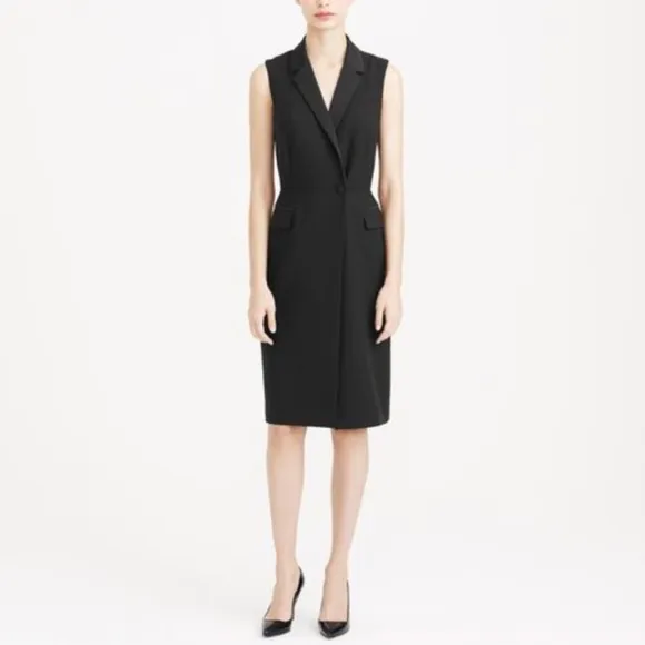 J Crew tuxedo wrap dress in Italian wool crepe