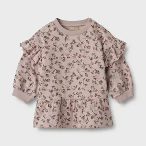 Sweat Dress Annika Baby in Dry Rose Flower Vine
