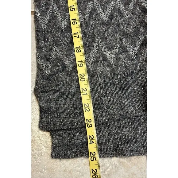 Theory Jivana Wenge Size M Sheer Baby Alpaca Wool Gray Sweater Luxury Staple