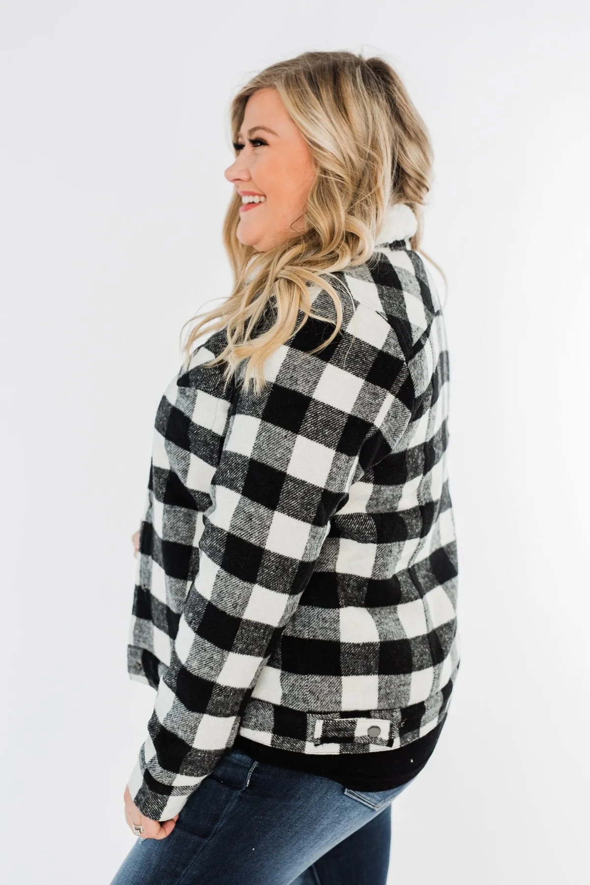 Warm All Winter Lined Jacket- White Buffalo Plaid